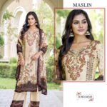Maslin Beige & Brown Printed Suit with Paisley Motifs
