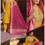 Elegant Yellow and Pink Embroidered Salwar Kameez Set